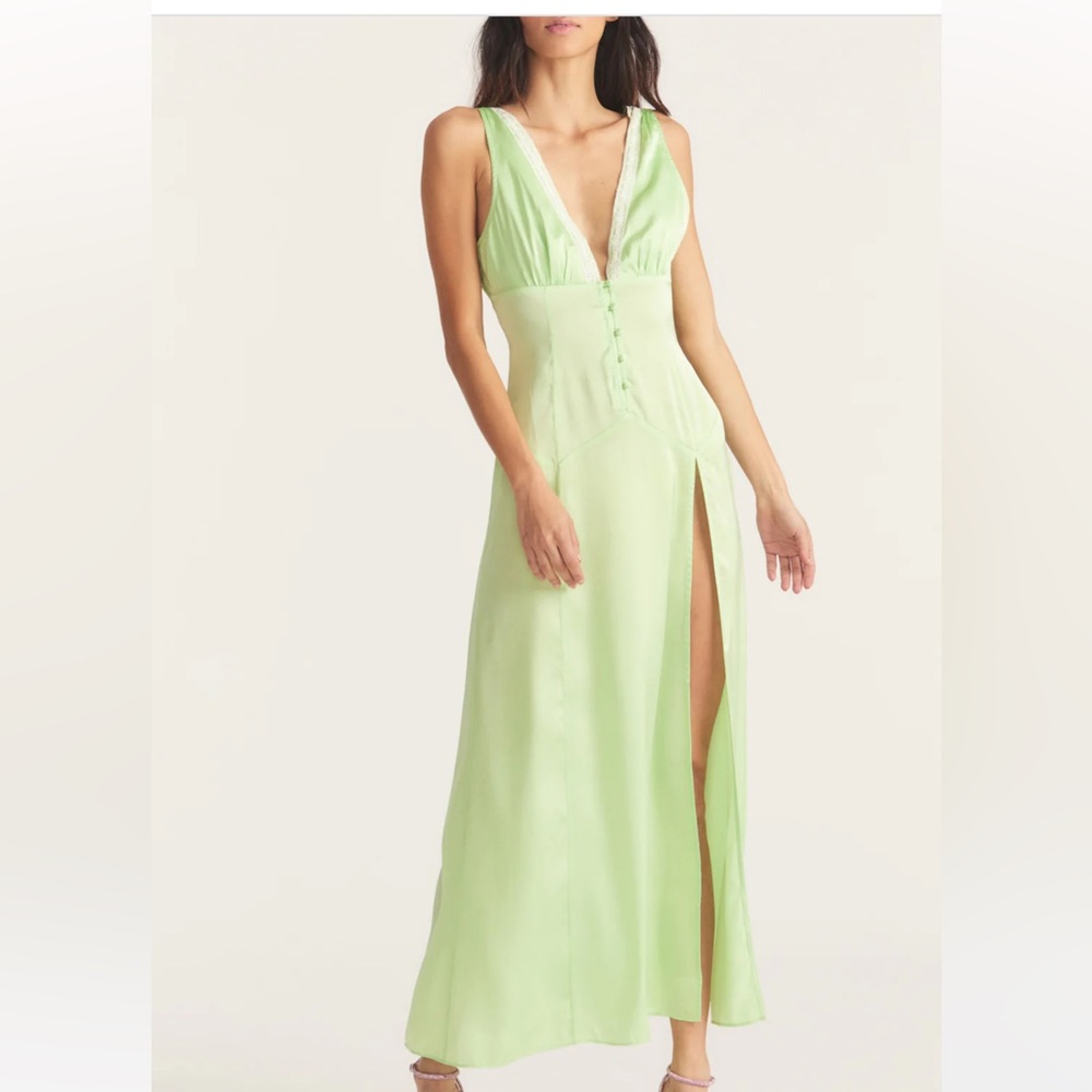 LoveShackFancy Light Green Maxi Dress